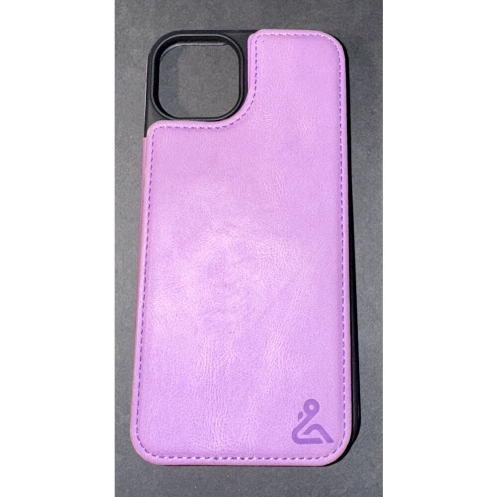 IPhone 15‎ Case Wallet for made with Faux Leather Lavender